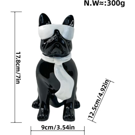 Modern Simple Ribbon Glasses Dog Ornaments Resin Crafts Home Desktop High-end Decoration Gift