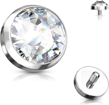 Dermal top 1.6 x 3 mm top - wit - LMPiercings