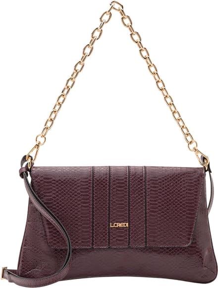 L.CREDI Nuria Schoudertas 32 cm - Dames - plum