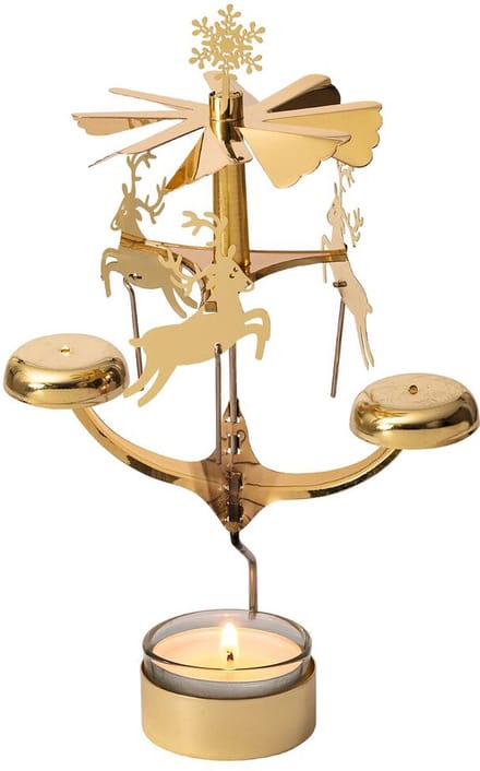 Moses kerst theelicht carrousel met gouden klokkenspel