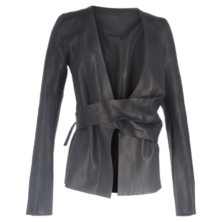 Rick Owens wikkeljas in zwart leer