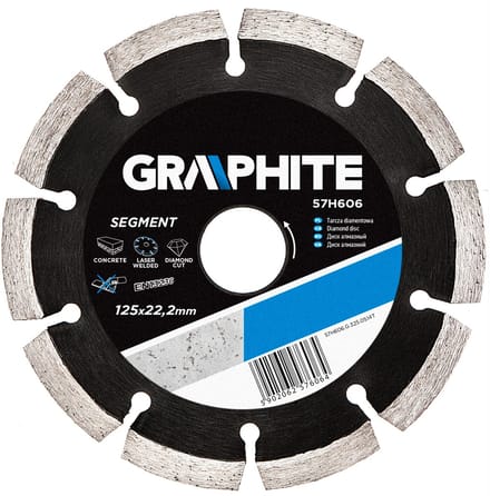 Graphite - Diamantzaagblad - 125mm - Segment - Laser Gelast