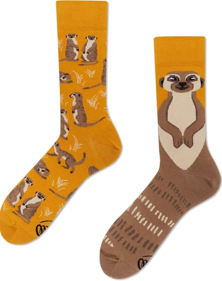 Many Mornings unisex sokken - The Meerkat - Unisex - Maat: 43 - 46