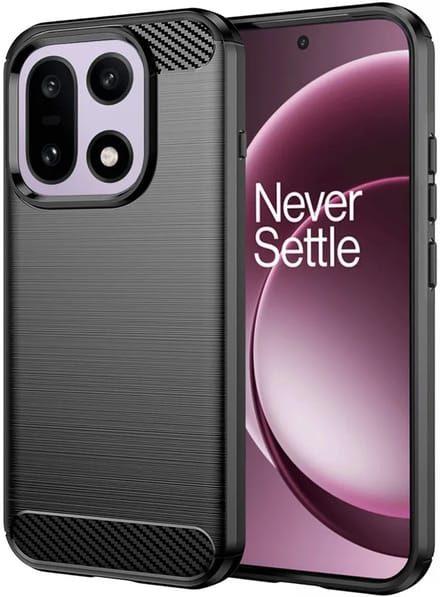 Hoesje geschikt voor OnePlus 15 - Techsuit Carbon Silicone Back Cover - Zwart