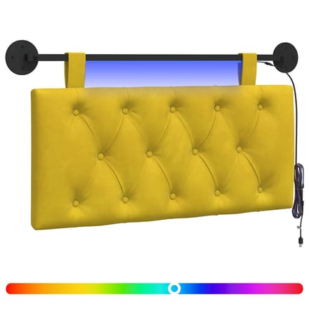 vidaXL - Hangend - hoofdbord - Geel - Fluweel