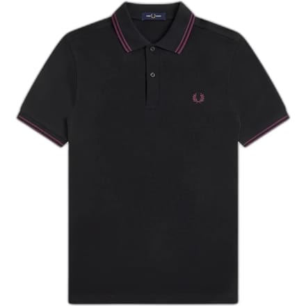 Fred Perry Twin tipped polo - black plum plum