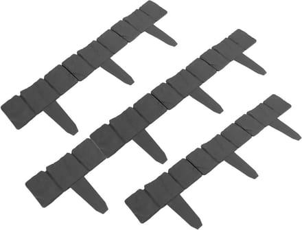 Tuingazonrand - Kunststof rand - Tuin verfraaien - Steeneffect ontwerp - 10 stuks - Grijs