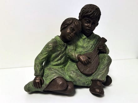 Beeld - Meisje/Jongen - Muziek - Liefde - Hand gemaakt - 25cm - GK03