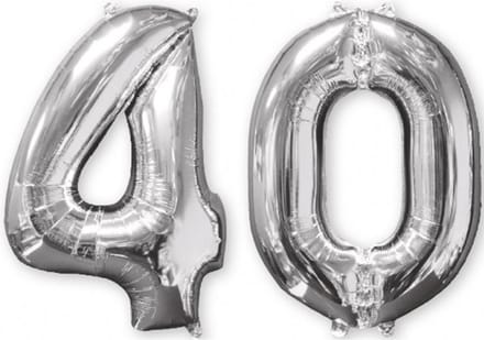 AMSCAN Lot van 2 ballonnen figuur 40 - Zilver