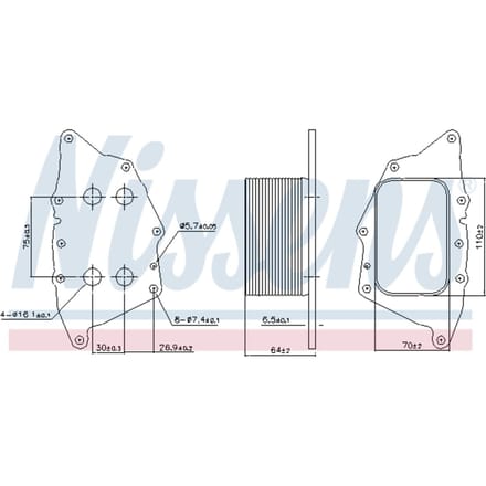 Olie radiator, motorolie NISSENS 90962
