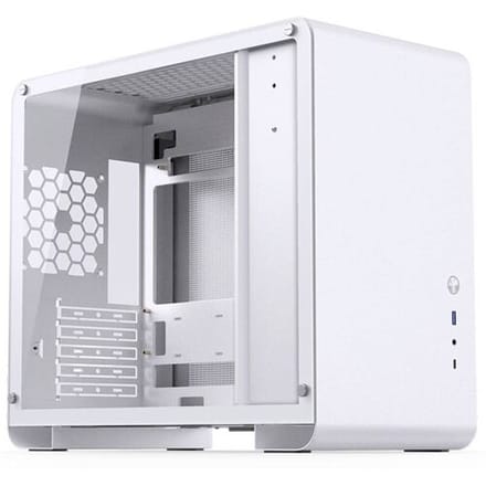 Jonsbo U4 Mini Micro-ATX-Gehäuse, Tempered Glass - weiß Micro-tower Behuizing, Gaming-behuizing, PC-behuizing Wit