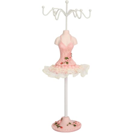 Oorbellen Ketting Prinsessenjurk Standaard Display Hars Menselijk Model Sieraden Organizer Roze roze