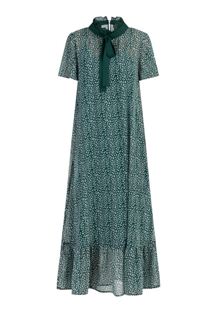 Faina Midi-jurk van chiffon Dames Groen Wit