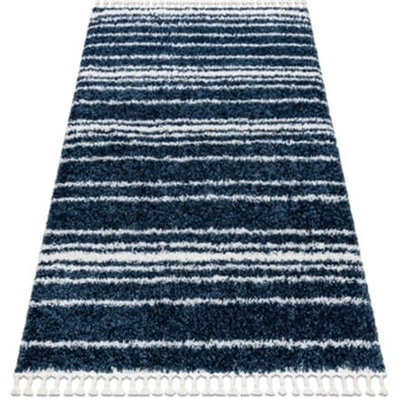Kleden Rugsx Tapijt UNION 4080 Strips blauw / crème 140x190 cm