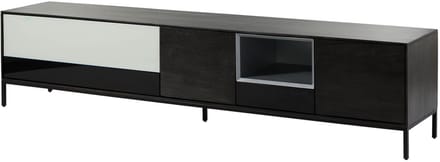 MASSIVMOEBEL24.DE mango TV-meubel grijs massief hout 240x45x55 cm (BxTxH) geolied gemonteerd CHICAGO deels massief #203