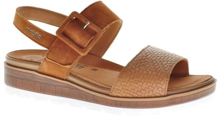 Mobils Cognac Trendy Lederen Damessandaal Steunzolen maat 40