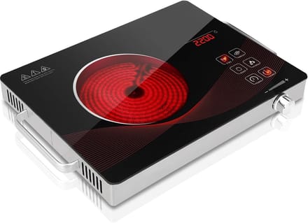 Elektrisch Kookplaat - Draagbare Kookplaat - Snel Koken - Smart Timer Functie - 28x36x6.5 cm - Zwart