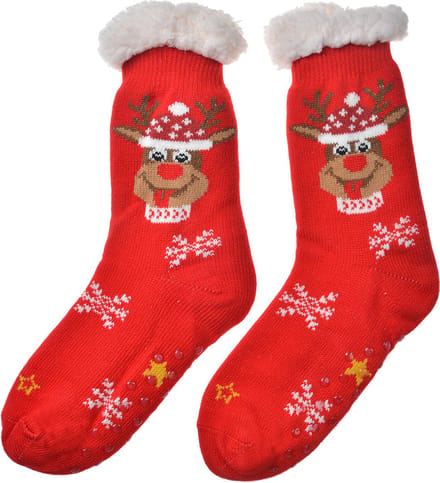 Clayre & Eef Kerstsokken one size Rood Synthetisch Rendier