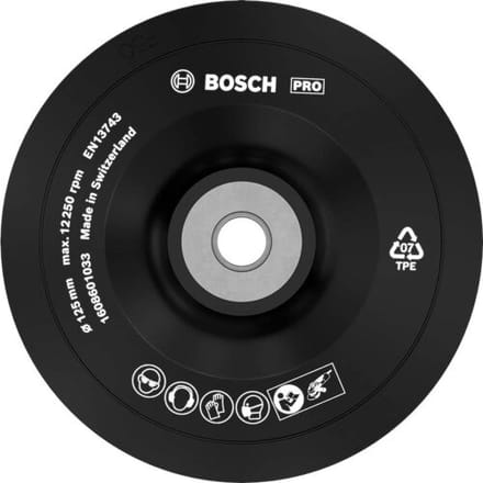 Bosch Accessories 1608601033 Steunschijf Standard, M14, 125 mm, 12.500 omw/min Diameter 125 mm