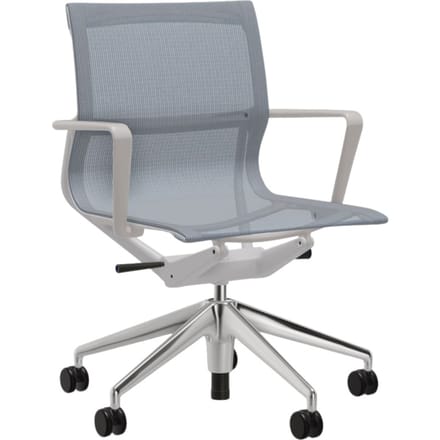 Vitra Physix bureaustoel - gepolijst - 09 ijsgrijs - soft grey - Wieltjes voor harde bodems