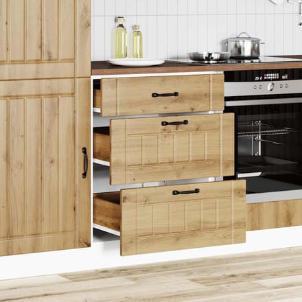 vidaXL - Onderkast - Lucca - bewerkt - hout - artisanaal - eikenkleur