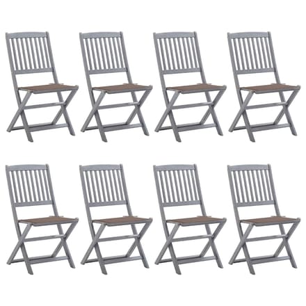 vidaXL - Inklapbare - stoelen - 8 - st - met - kussens - massief - acaciahout