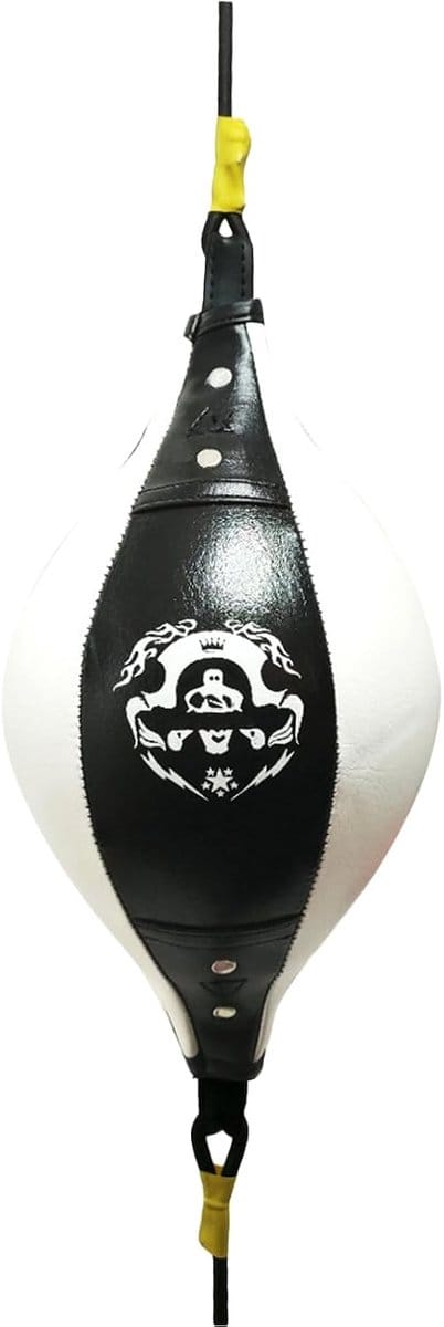 Boksbal Snelheid - Reactietrainingstool Fitnessbal - Boksen Verbeteren - Ruitstructuur Ontwerp - ca. 38 x 1.8 cm - Zwart en Wit