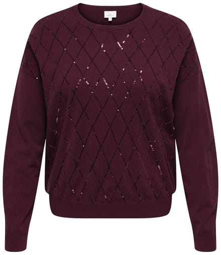 ONLY CARMAKOMA - CARHALIFAX LS SEQUINS PULLOVER KNT - Dames - Gebreide truien