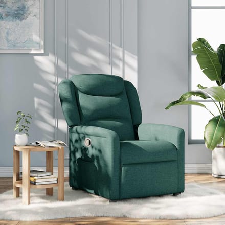 vidaXL - Fauteuil - verstelbaar - stof - donkergroen