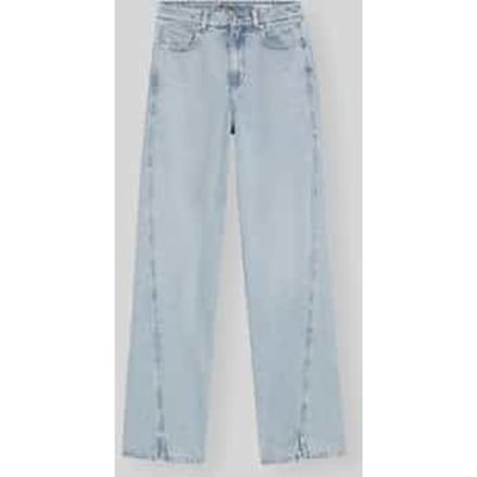 Wide leg jeans van pure katoen met siernaden model 'C_MARLENE SLIT HR'