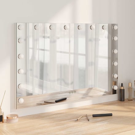 vidaXL - LED - Vanity - Spiegel - Wit - 80 - x - 10 - x - 52,5 - cm - Glas - en - Staal