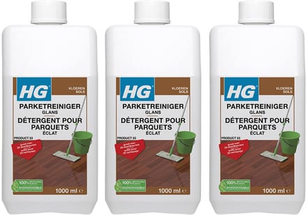 HG Parketreiniger Glans 1 L 3-pack met KD spons