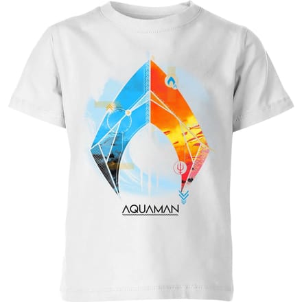 Aquaman Back To The Beach kinder t-shirt - Wit - 122/128 (7-8 jaar)