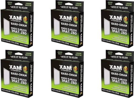 Max Strength Nano Grab Gel Dubbelzijdige Tape - Pack van 6 - Extra Sterk