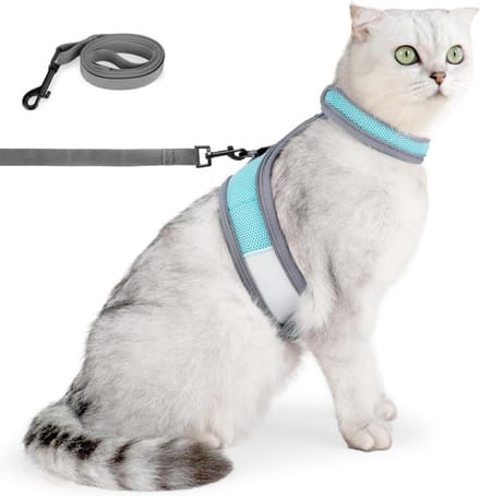 Harness with Leash Breathable Anti Escape Lead Adjustable Reflective Net Vest for Cats Kittens Chihuahua Rabbit