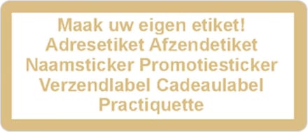 Adressticker - goud - gouden tekst - 250 stuks - 21x48mm - rechthoek - gepersonaliseerd - met eigen tekst
