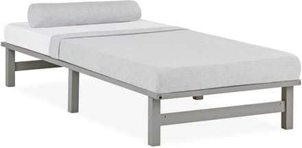 Homestyle4u Palletbed - 90x200 cm - Houten bed - Grijs