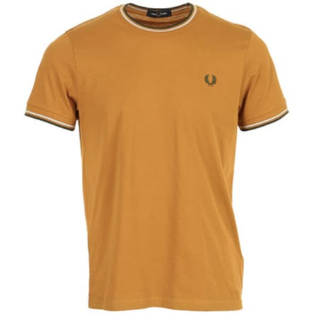 T-shirt met dubbel contrasterend biesje Fred Perry