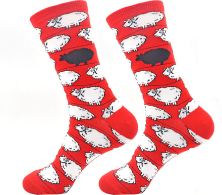 Robin Ruth - Zwarte schaap - Rood - Heren sok - Maat 41-46