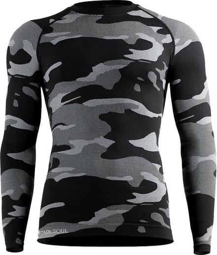 Heren thermoshirt met lange mouwen - Camouflage Zwart - Maat S/M