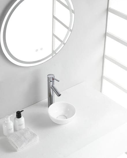 AquaVik Waskom Tvättvik Rond 20x9 cm Keramisch Glanzend Wit