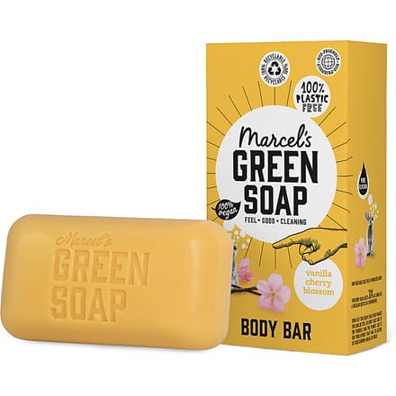 Marcel's Green Soap Body bar Vanilla & Cherry Blossom - 150 gr