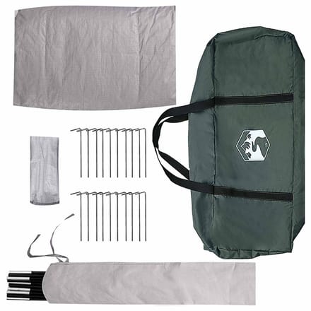 vidaXL - Tipi - Tent - met - dak - Legergroen - 6-persoons - Polyester - en - Staal