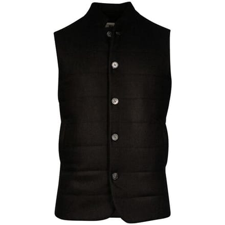 Giordano Body-Warmer Owen Wool Blend Subtle Mélange Uni Color Zwart / male