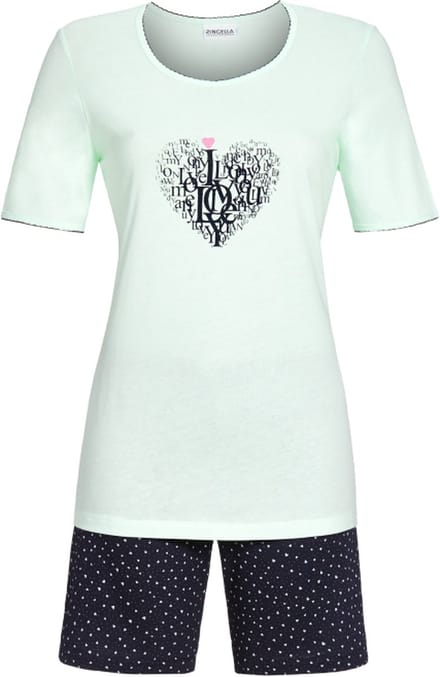Ringella – Heart Print – Pyjama – 2211310 – Helles Lagune - 38
