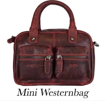 Arrigo Klein Tasje Dames • Schoudertasje • Mini Westernbag • Leer • Rood
