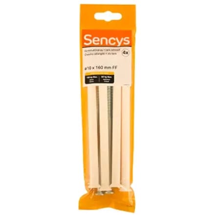 Sencys Plug Voor Kozijn Nylon - Diam. 10x160mm - 4 Stuks
