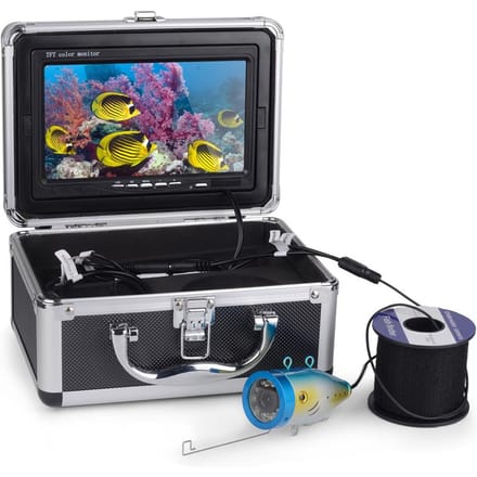 Onderwaterviscamera Visserijcamera met 7  kleuren LCD-monitor IP68 waterdicht onderwater US Plug zwart