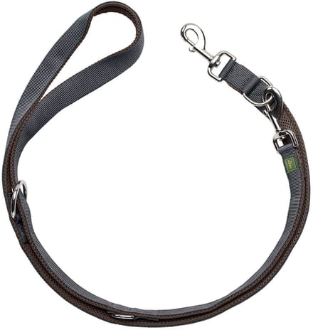 Hunter Looplijn Maldon Up Bruin&Grijs - Hondenriem - 200x1,5 cm
