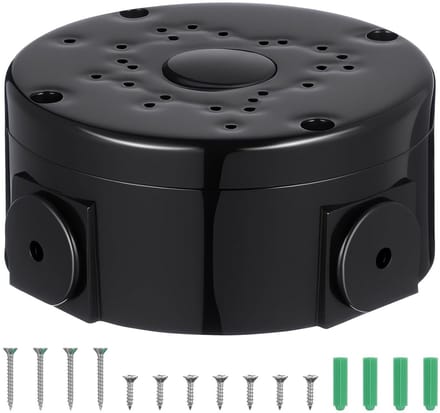 Camera Junction Box - Wandmontage Behuizing voor Camera Kabels, Zwart, Waterdicht en Duurzaam